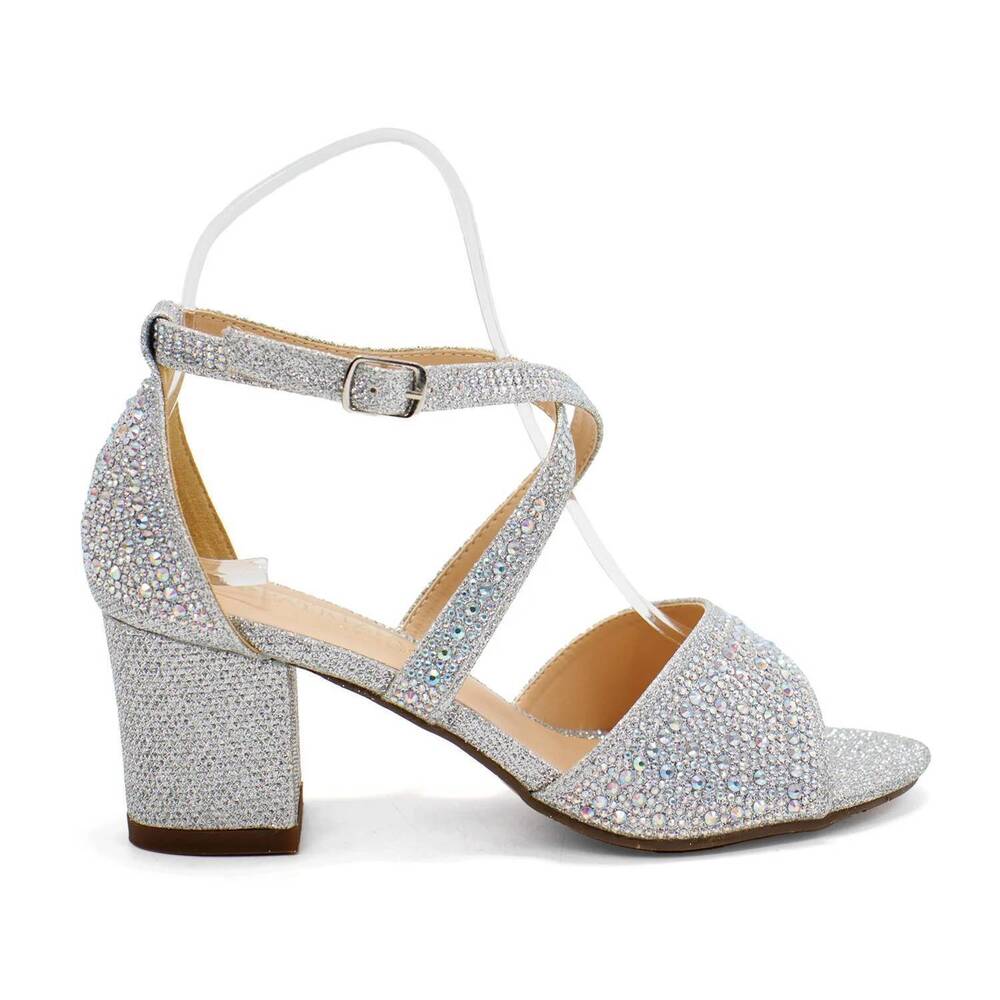 NEW PATRIZIA women's delamore open toe dress sandal in silver